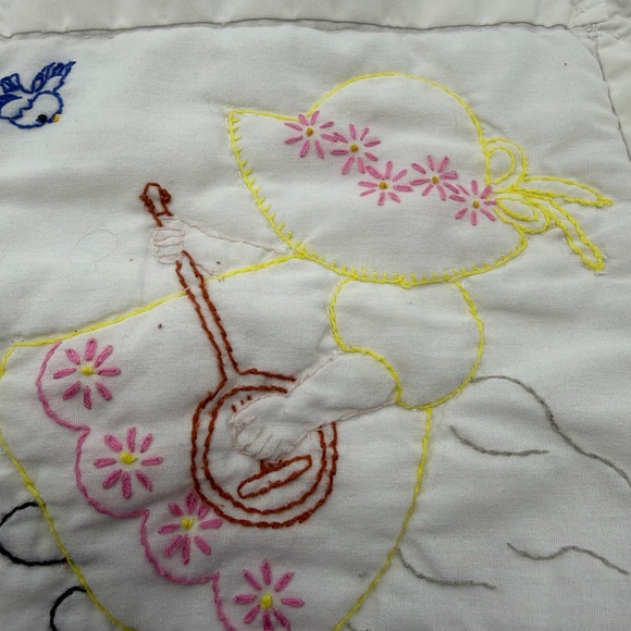 Hand Made Children’s Baby Child little Dutch Girl Quilt Hand Embroidered